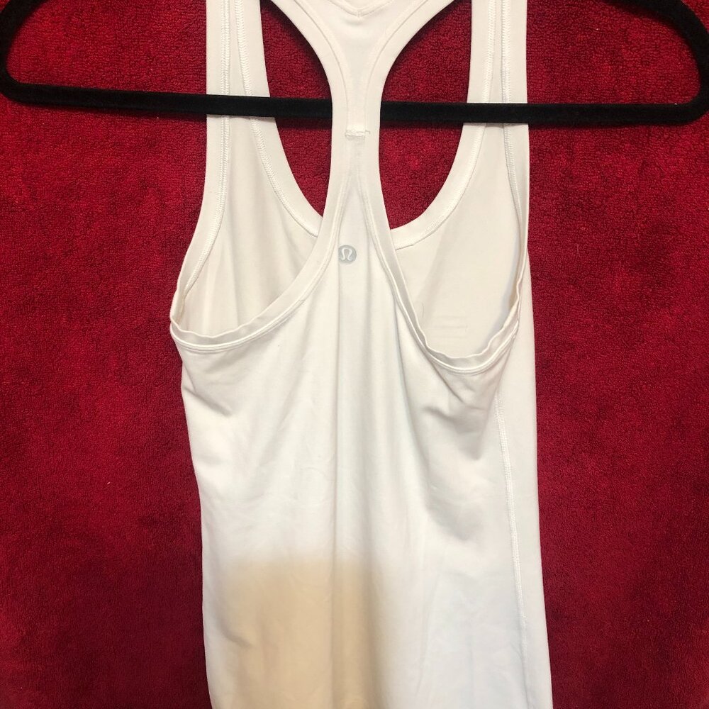 Lululemon Cool Raceback White Tank Top Size Small - Picture 3 of 6